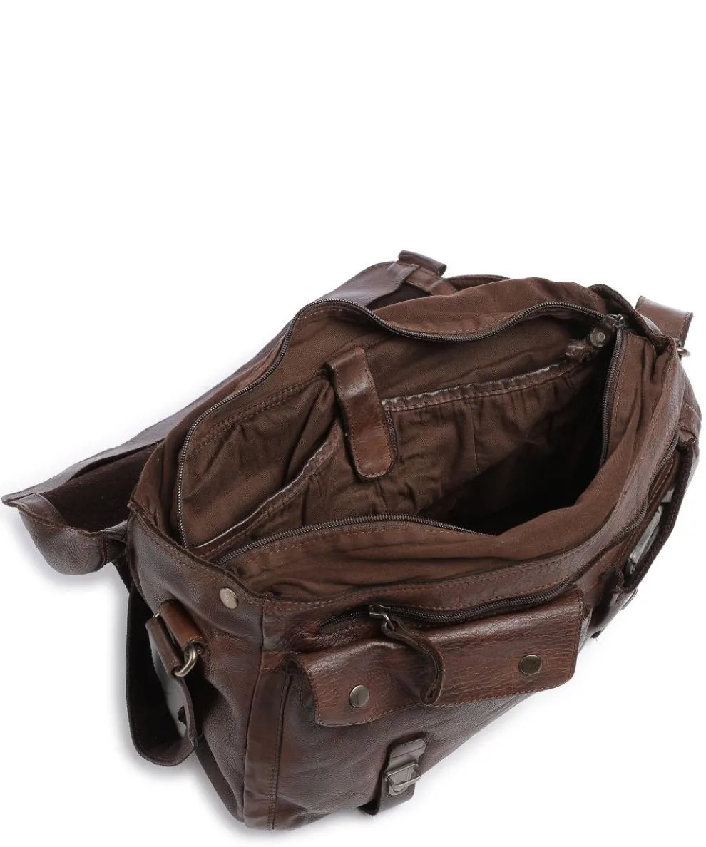 Barbershop Bandholz Messenger bag fine grain leather dark brown