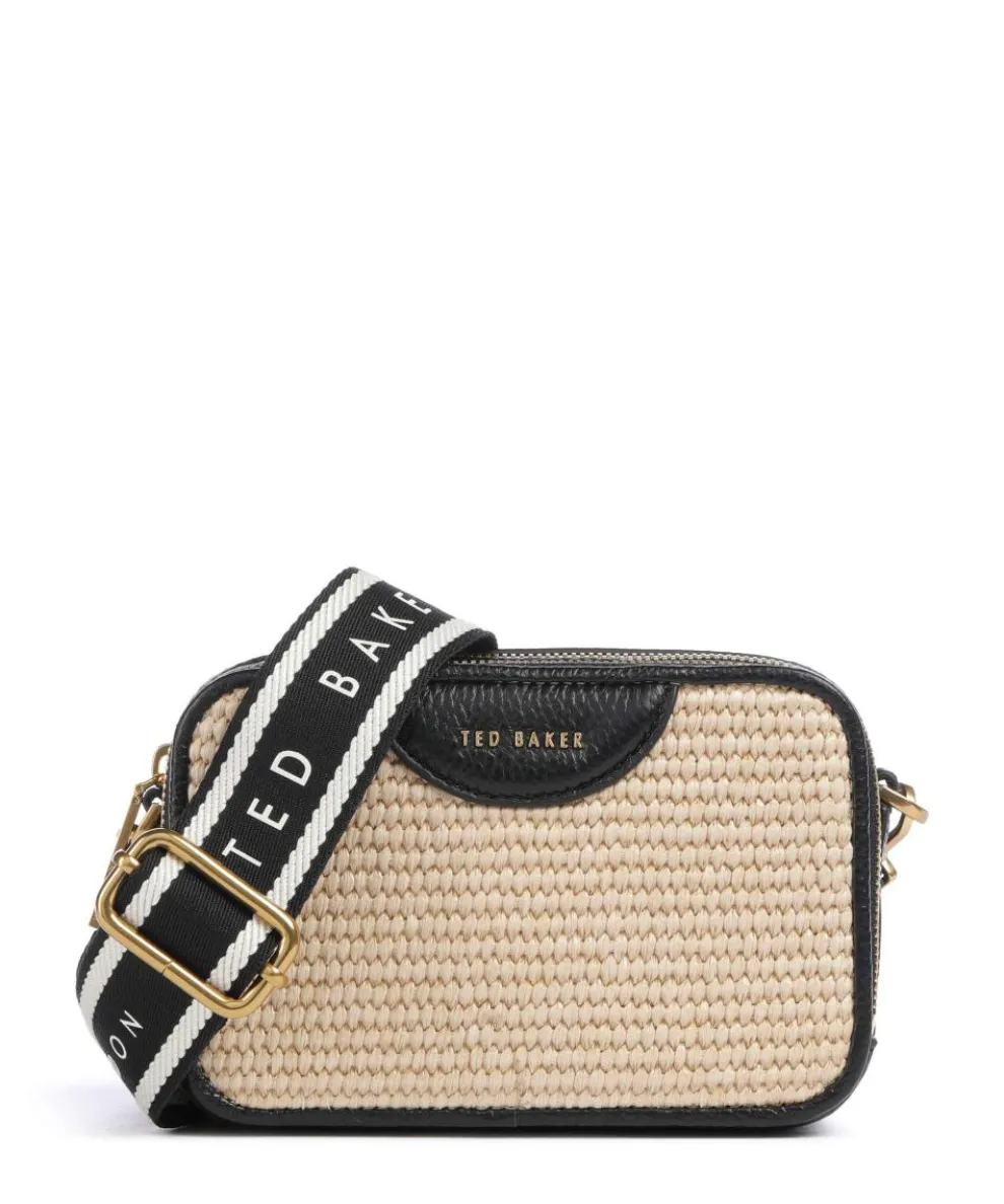 Baria Crossbody bag grained cow leather, soft synthetic black/beige