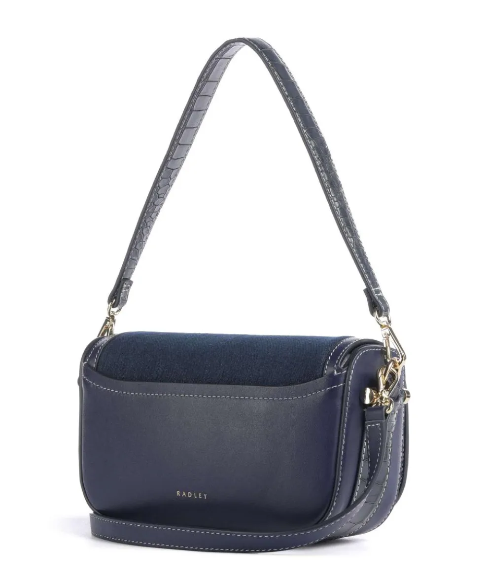 Bathurst Mews Shoulder bag canvas, cow leather dark blue