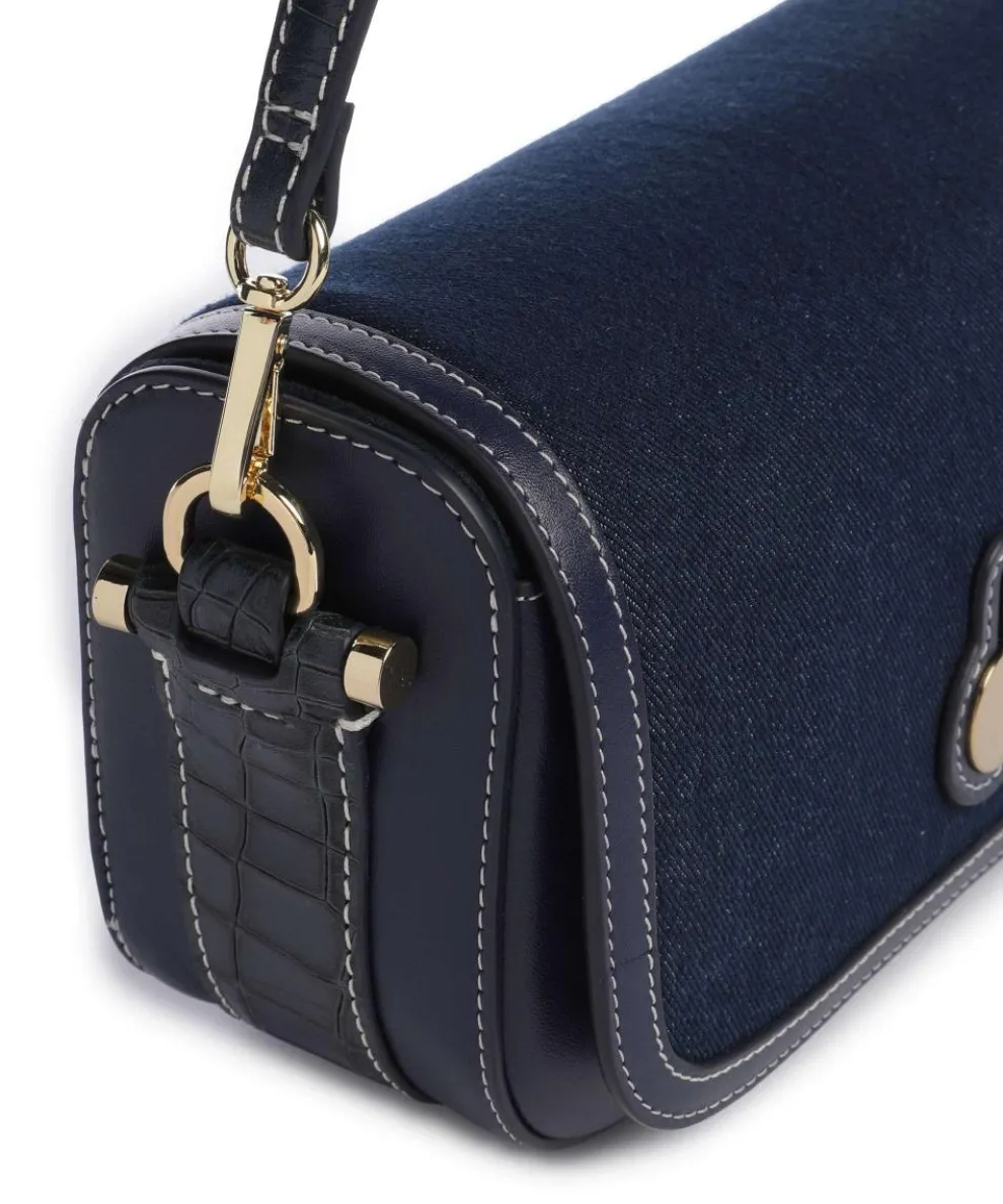Bathurst Mews Shoulder bag canvas, cow leather dark blue