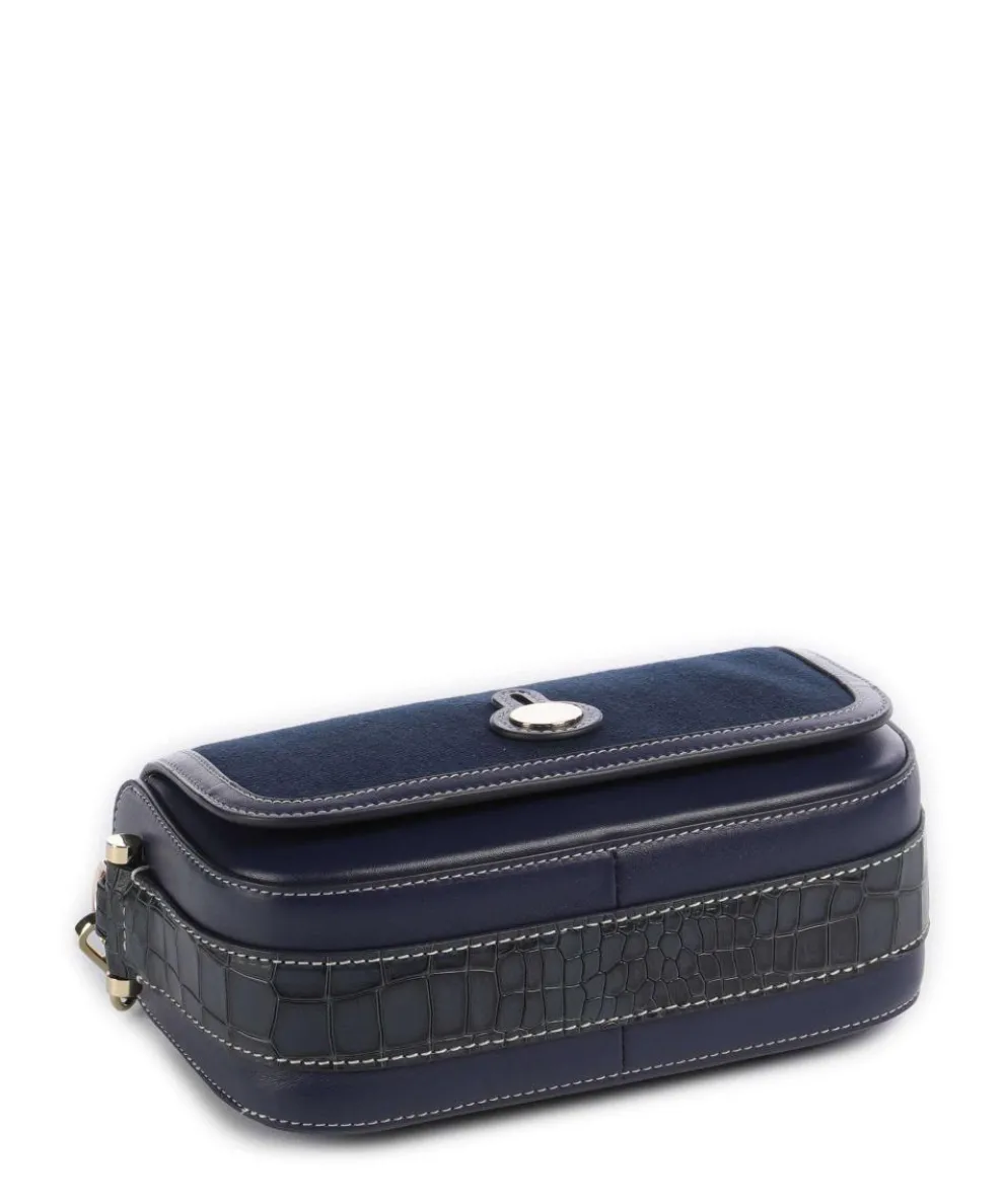 Bathurst Mews Shoulder bag canvas, cow leather dark blue