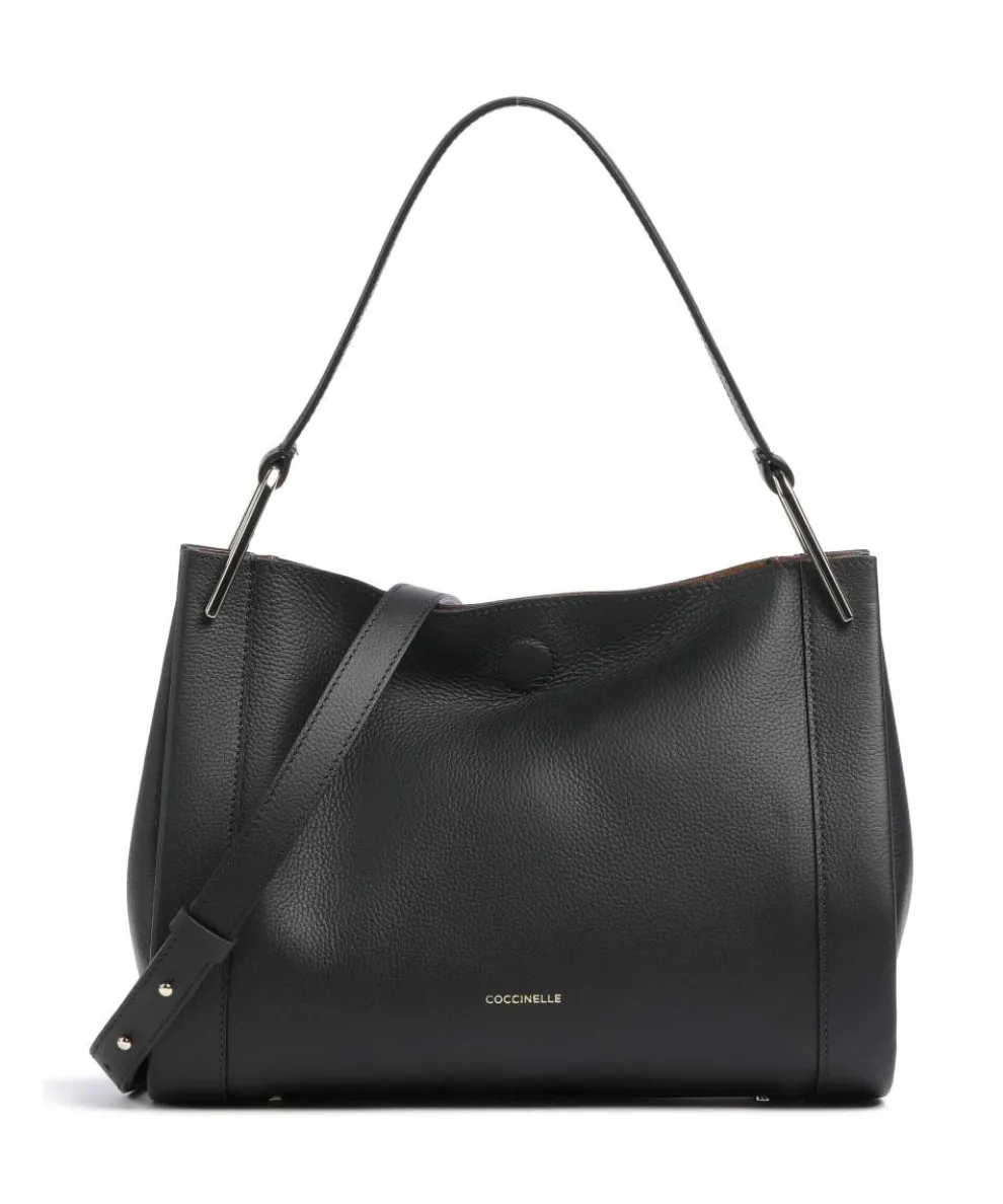 Wallace Shoulder bag grained leather black