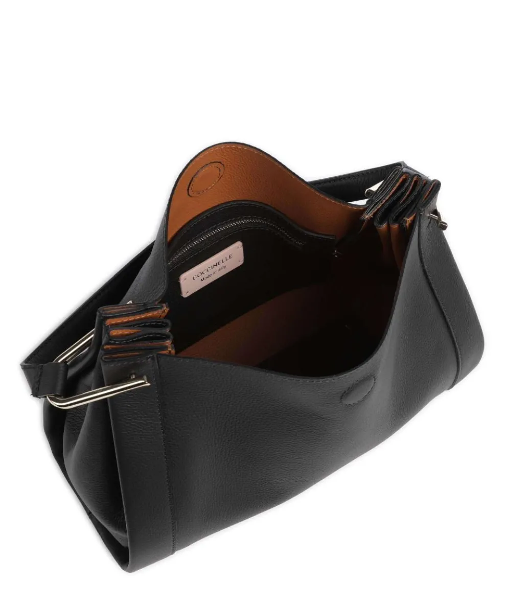 Wallace Shoulder bag grained leather black