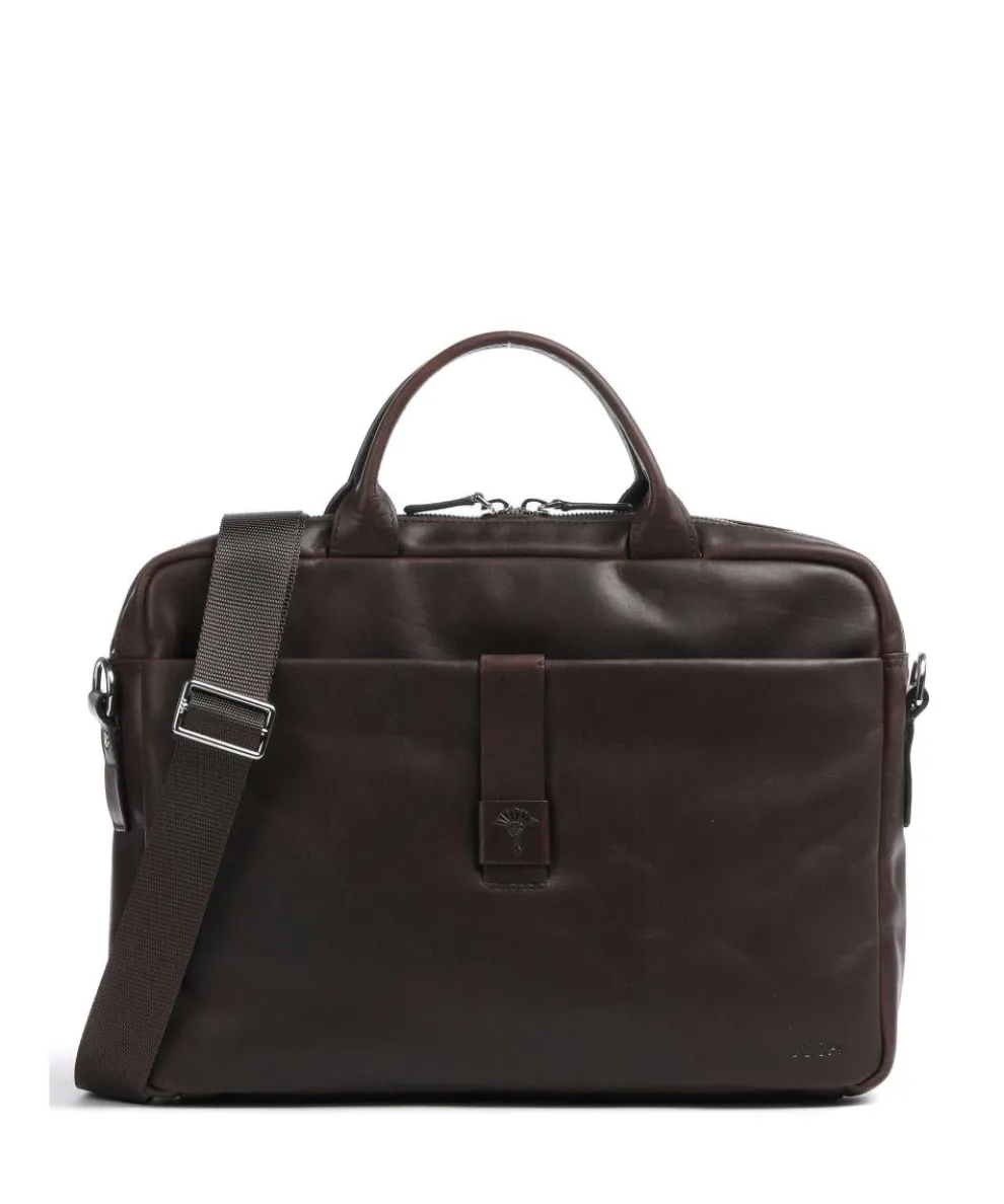Loreto Pandion Briefcase 14″ pull-up cow leather dark brown