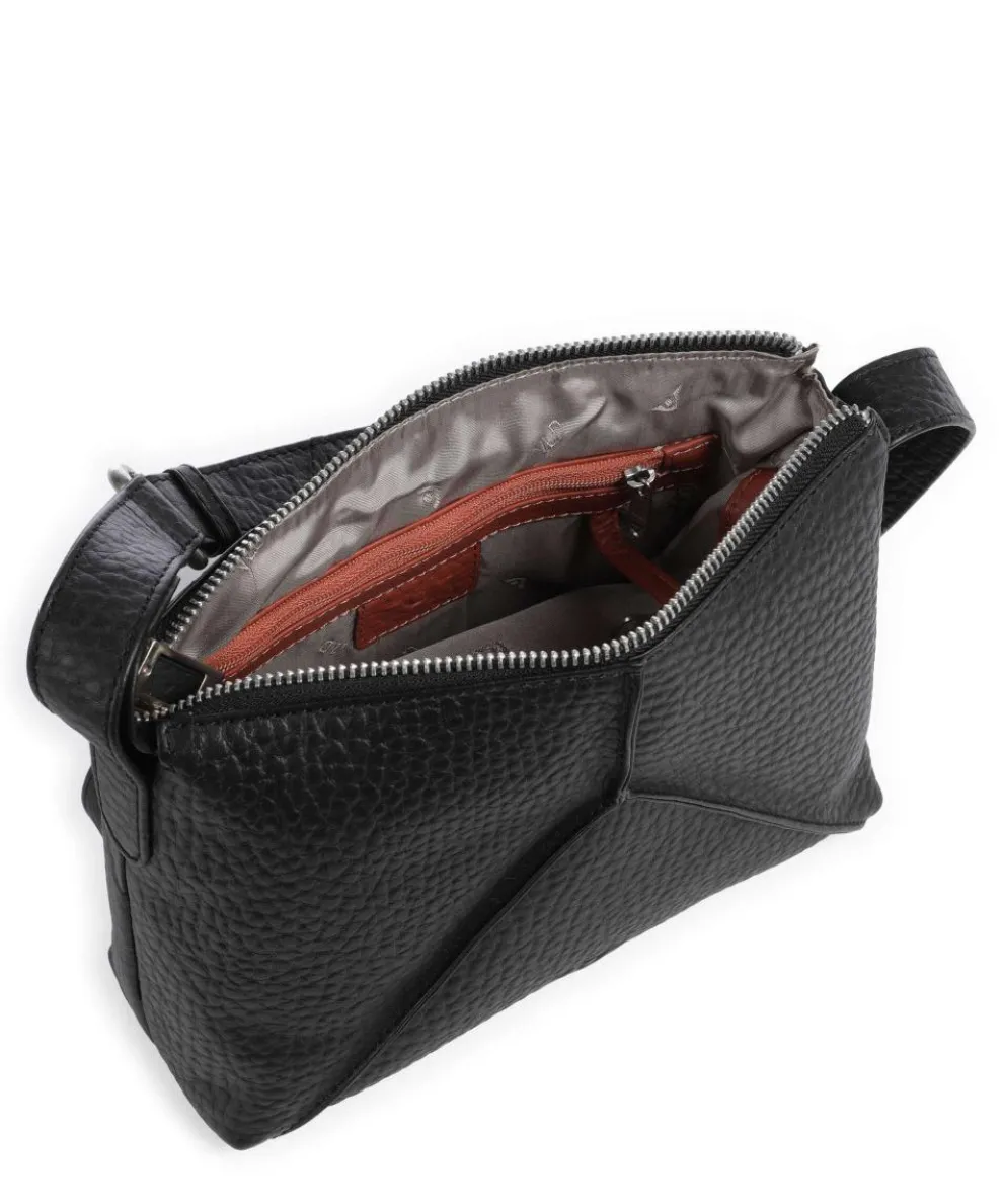 Hirsch Maud Crossbody bag grained leather black