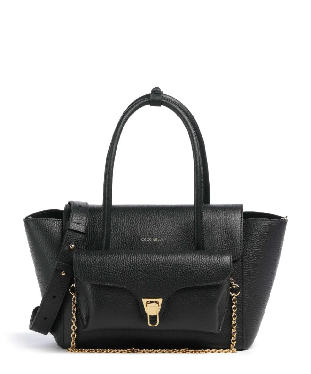 Beat Double Handbag grained cow leather black