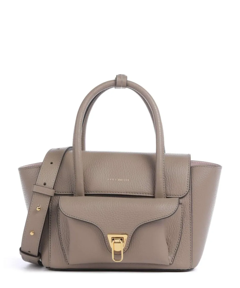 Beat Double Handbag grained cow leather taupe