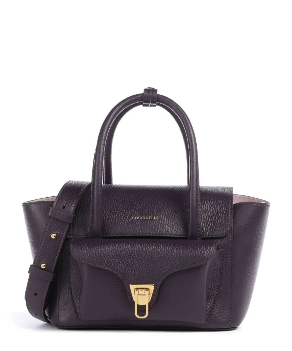 Beat Double Handbag grained cow leather plum
