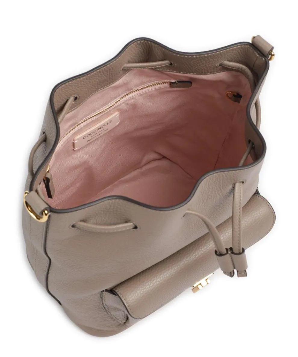 Beat Generation Bucket bag grained cow leather taupe