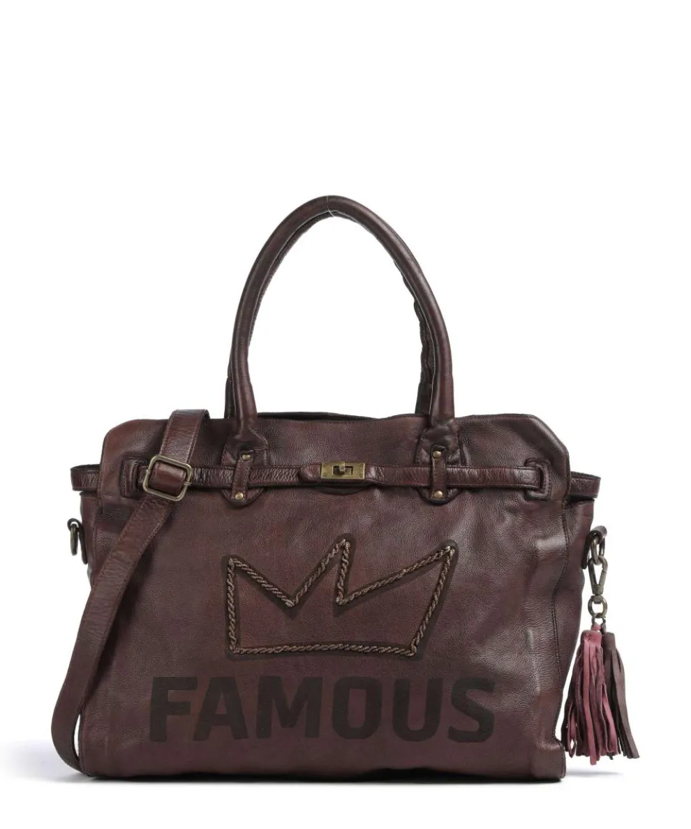 Beethovenplatz 1 Handbag grained cow leather mahogany