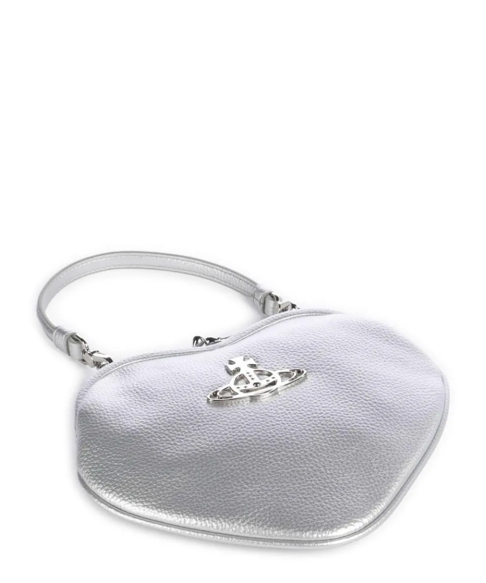 Belle Heart Frame Re-Vegan Grain Shoulder bag imitation leather silver