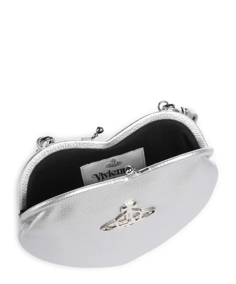 Belle Heart Frame Re-Vegan Grain Shoulder bag imitation leather silver