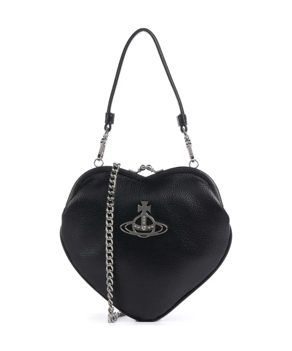 Belle Heart Frame Re-Vegan Grain Shoulder bag imitation leather black