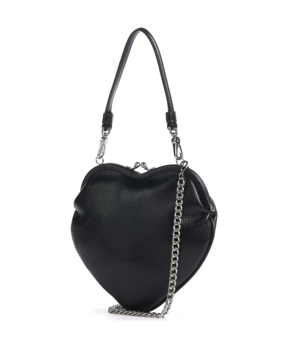 Belle Heart Frame Re-Vegan Grain Shoulder bag imitation leather black