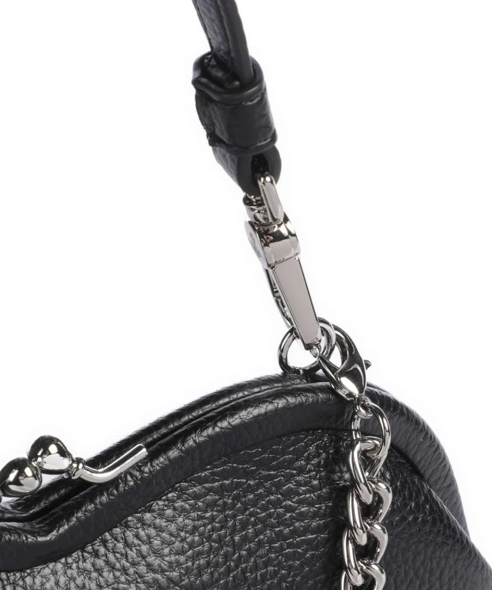 Belle Heart Frame Re-Vegan Grain Shoulder bag imitation leather black