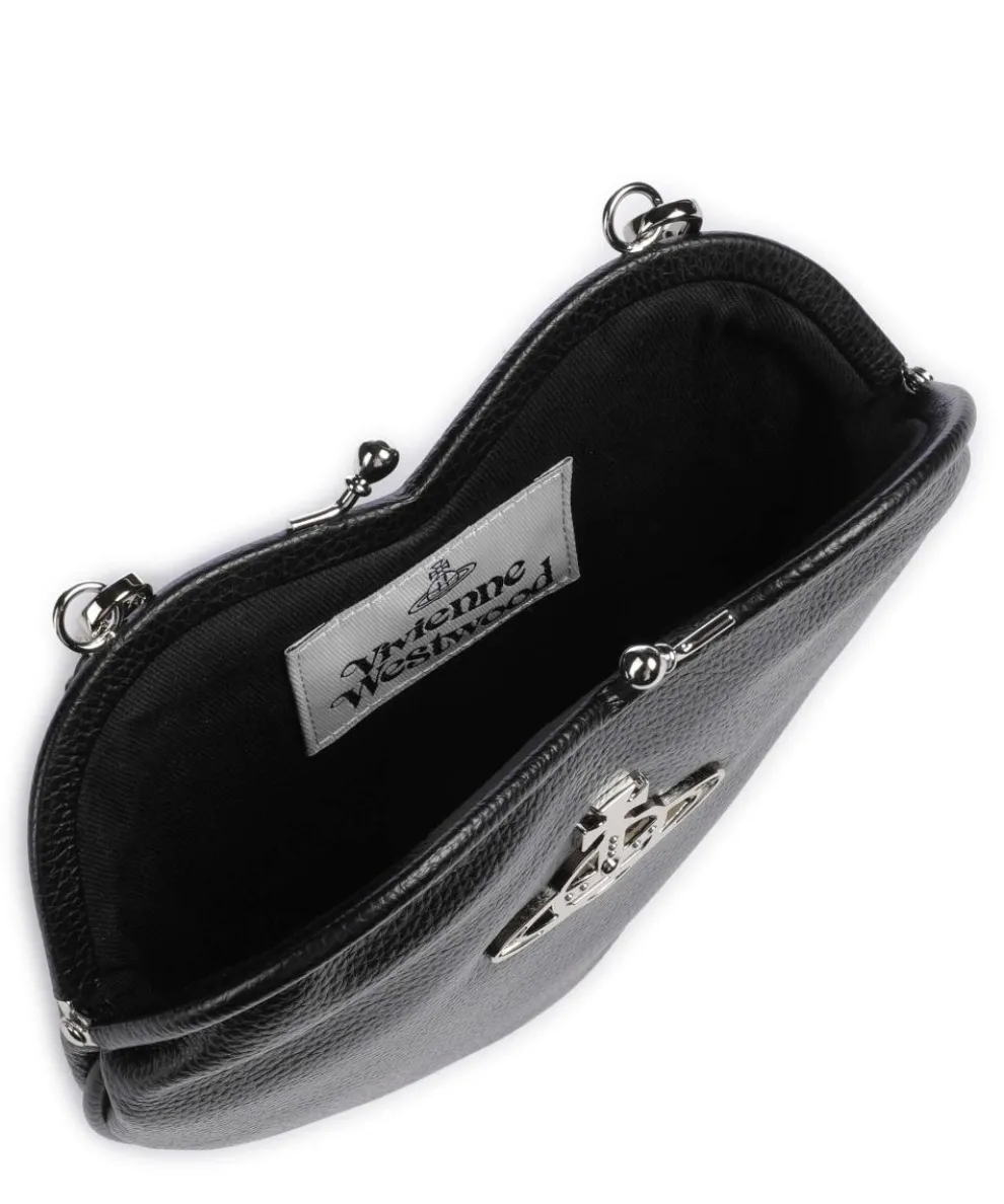 Belle Heart Frame Re-Vegan Grain Shoulder bag imitation leather black