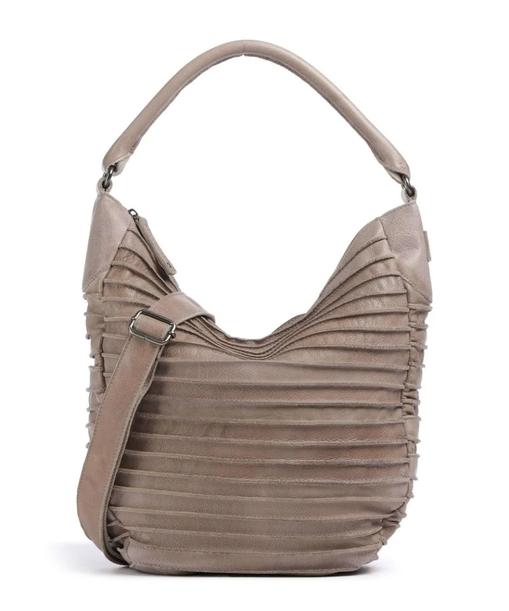 Bestseller Hobo bag grained leather taupe