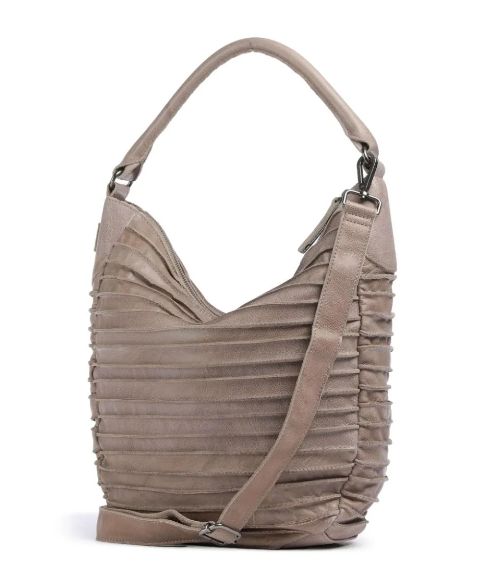 Bestseller Hobo bag grained leather taupe