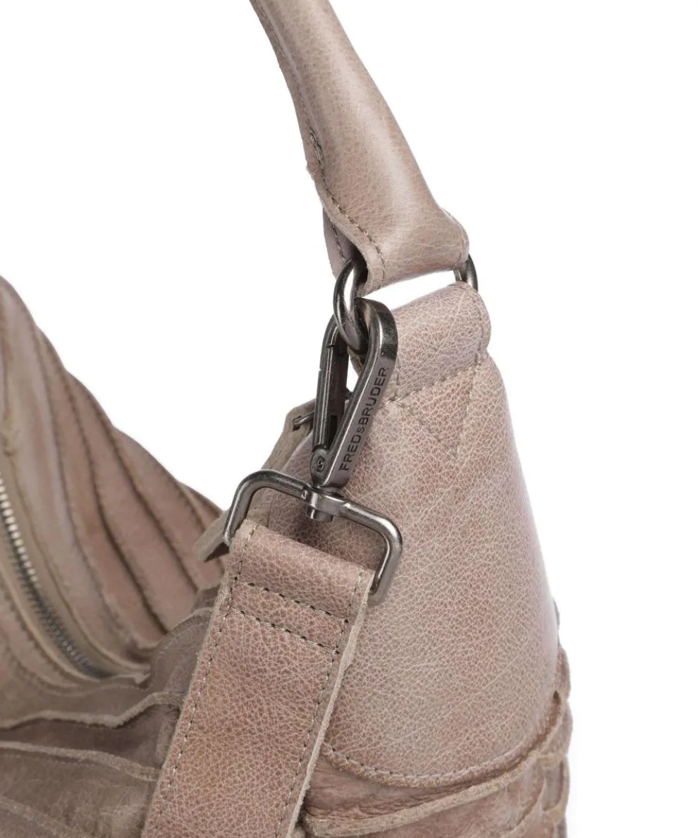 Bestseller Hobo bag grained leather taupe