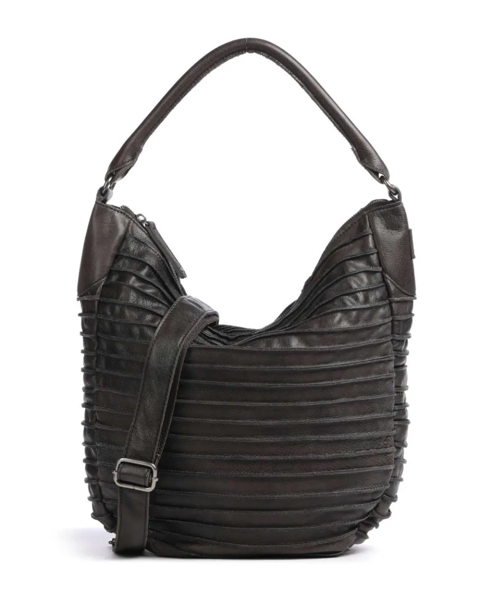 Bestseller Hobo bag grained leather dark brown