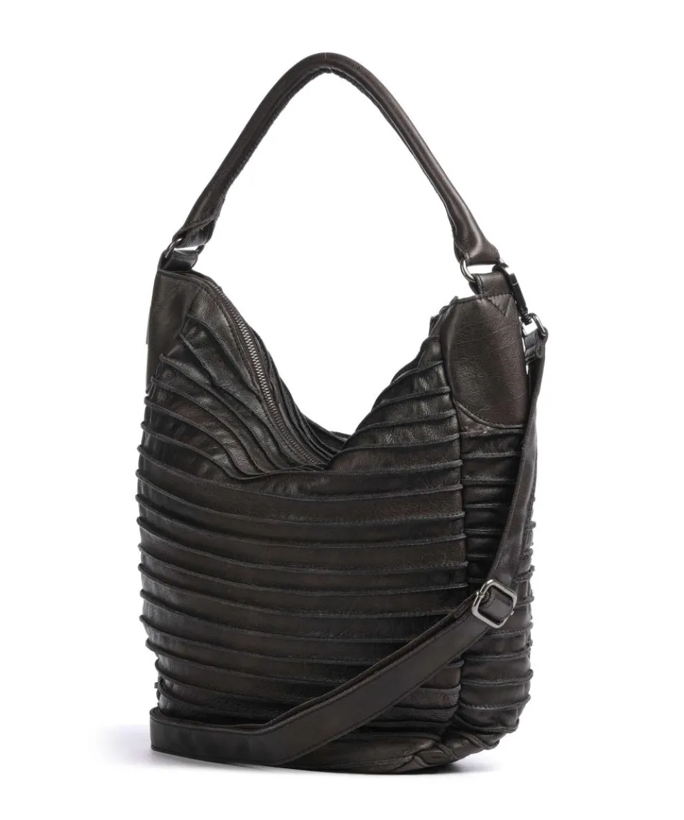 Bestseller Hobo bag grained leather dark brown