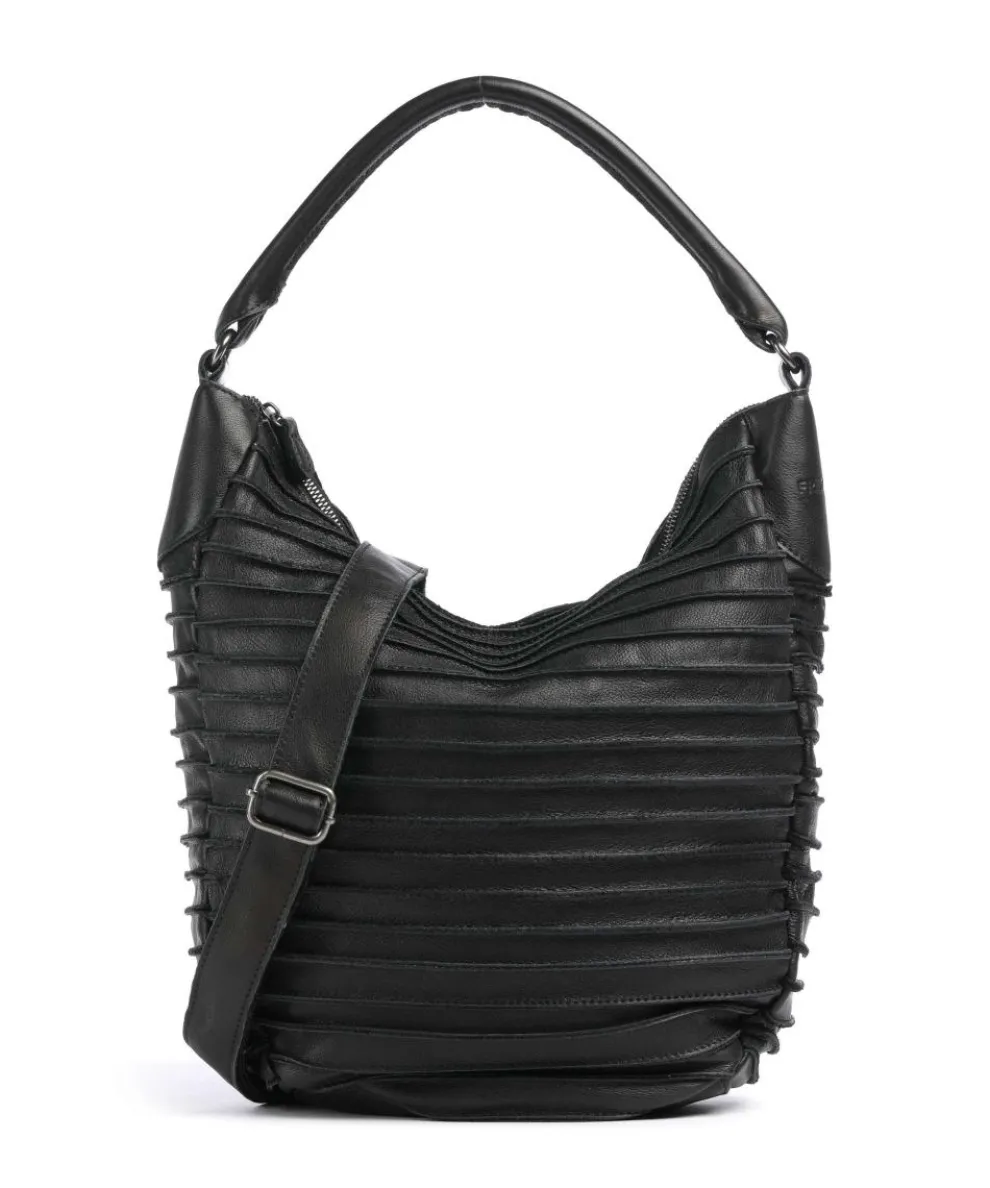 Bestseller Hobo bag grained leather black