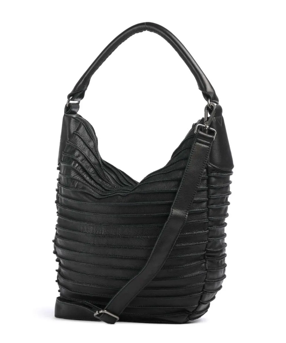 Bestseller Hobo bag grained leather black