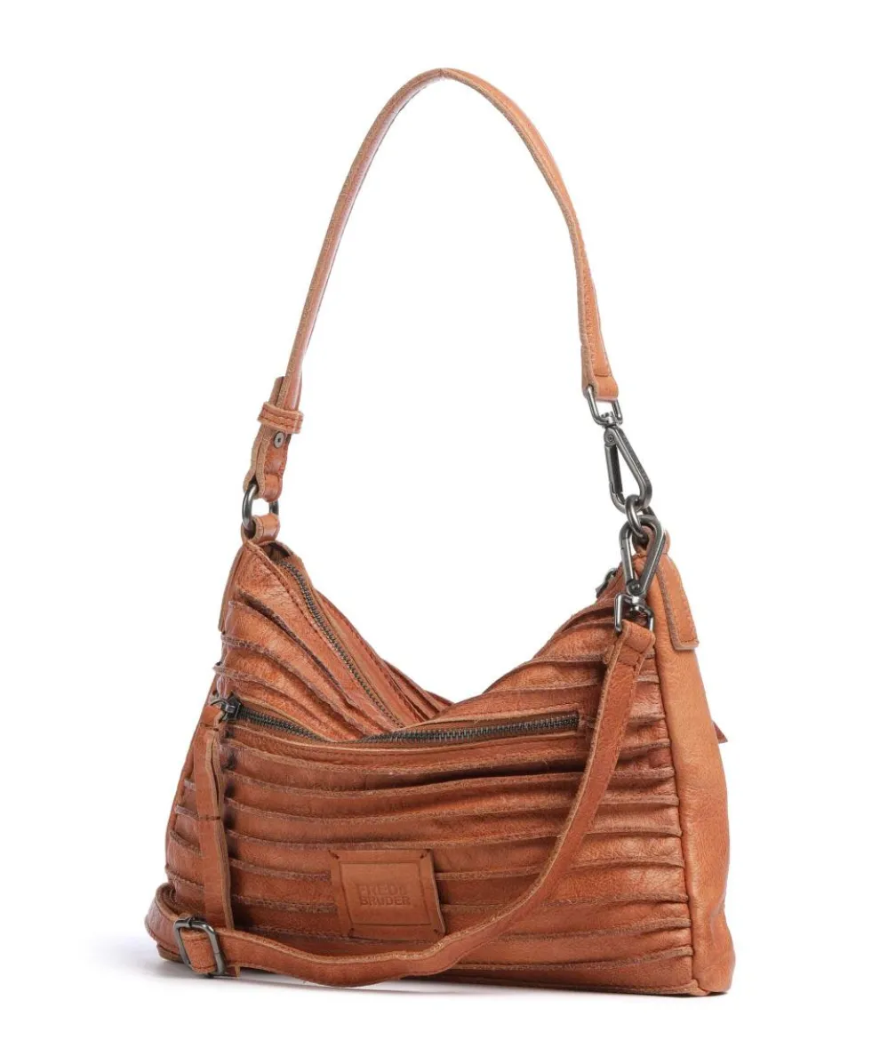 Bestseller Riffel Hobo bag grained leather caramel