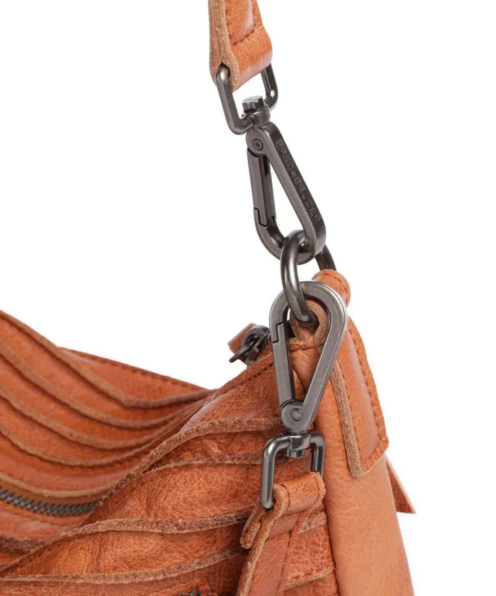 Bestseller Riffel Hobo bag grained leather caramel