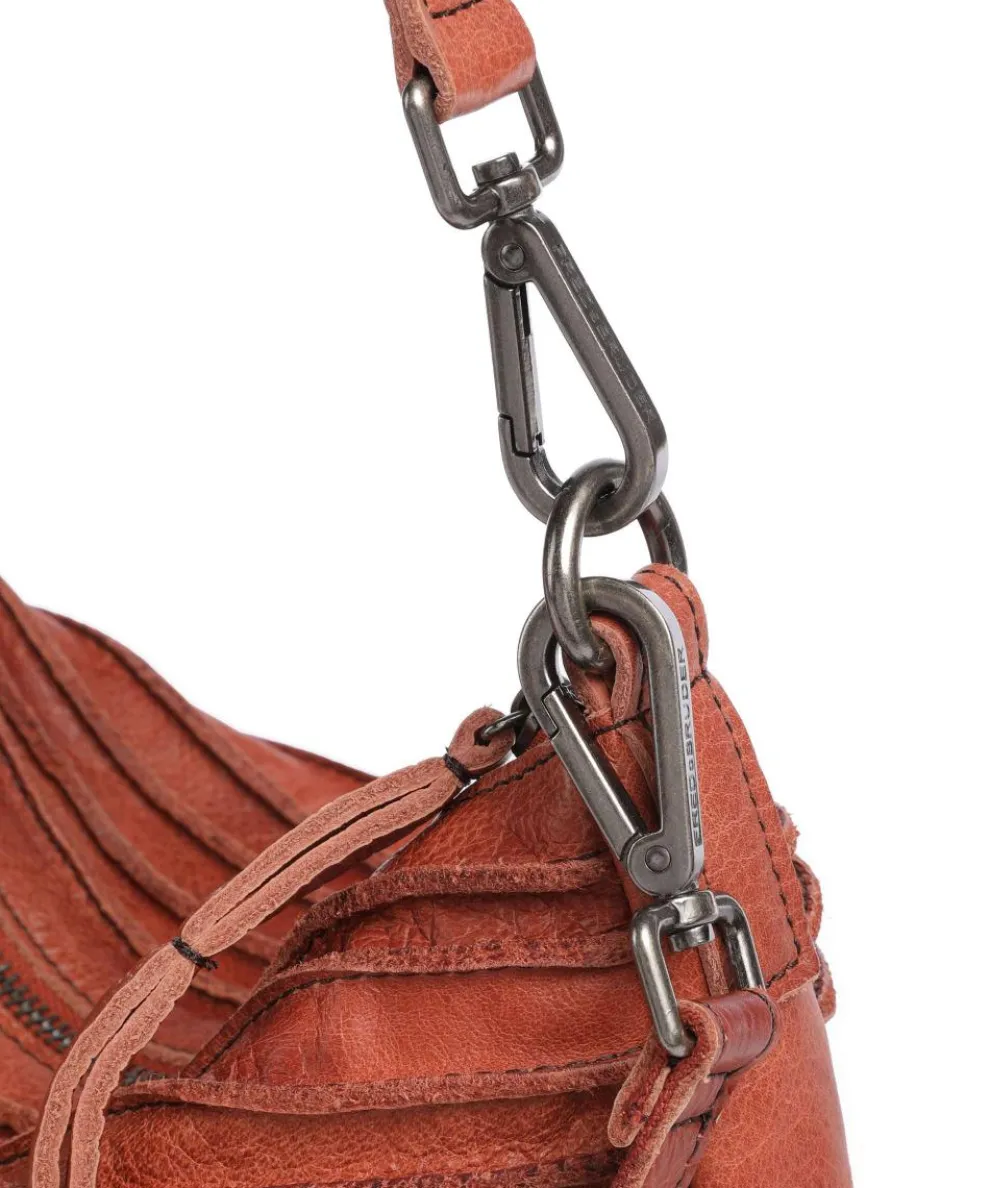 Bestseller Riffel Hobo bag grained leather orange