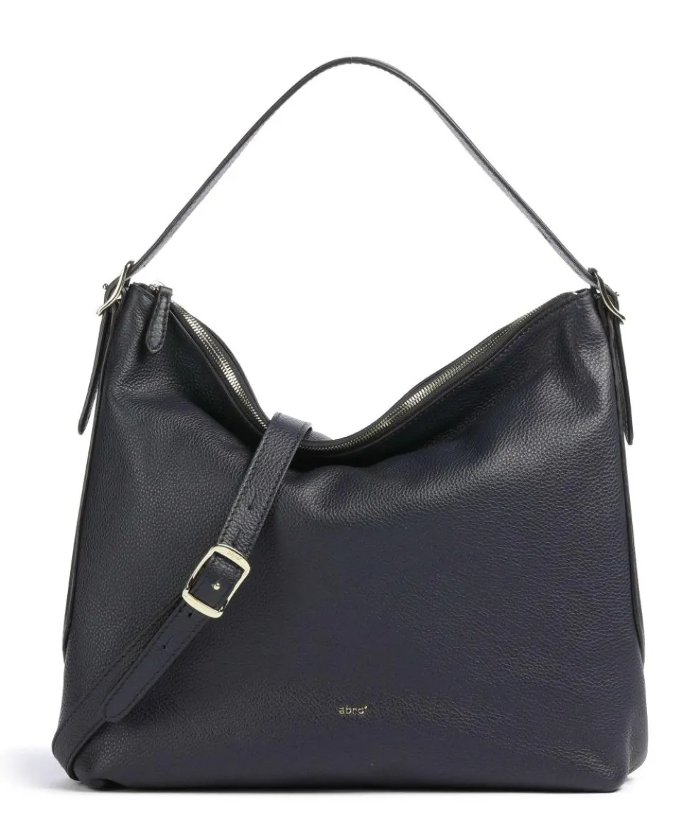 Agave Carina Hobo bag grained leather navy