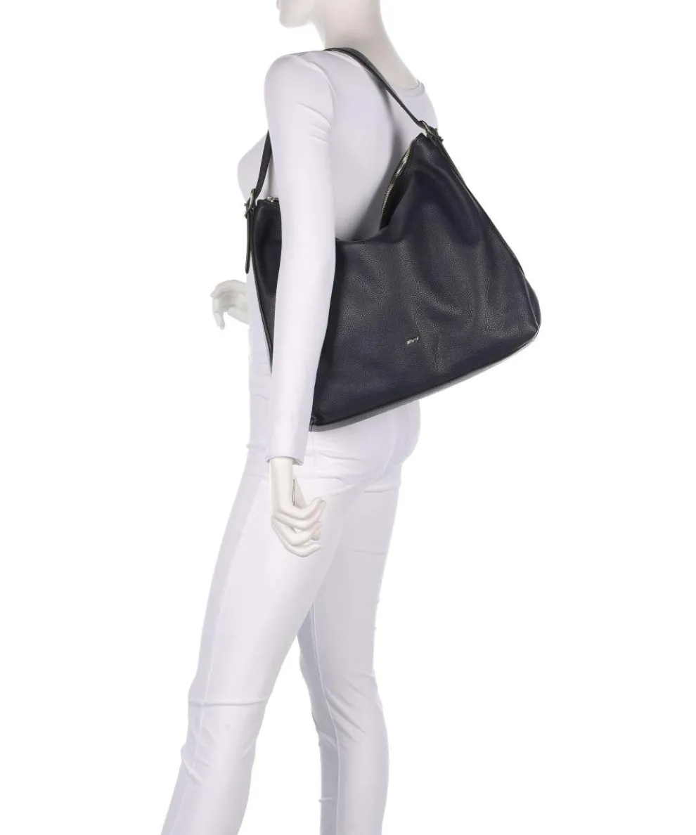 Agave Carina Hobo bag grained leather navy