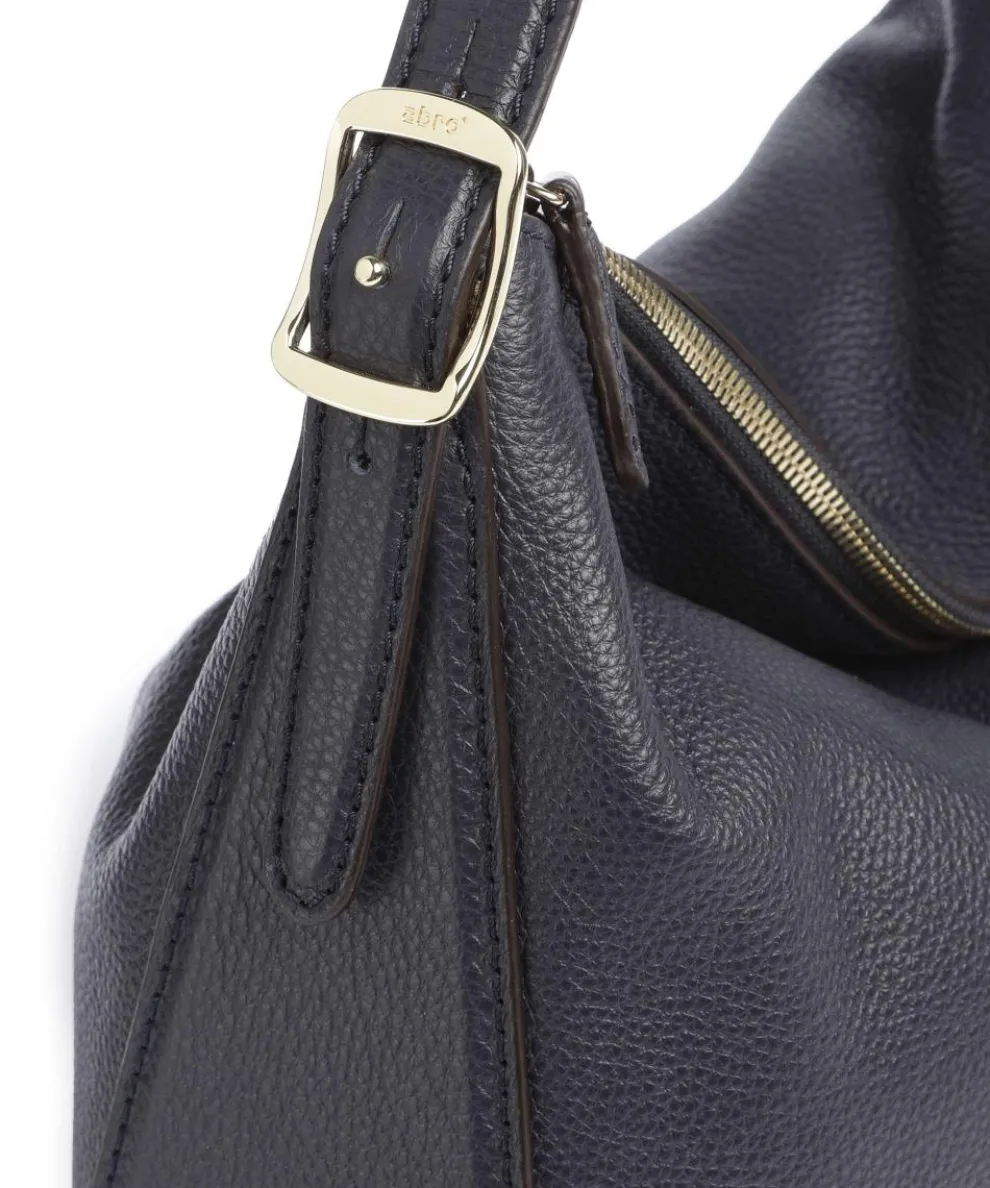 Agave Carina Hobo bag grained leather navy