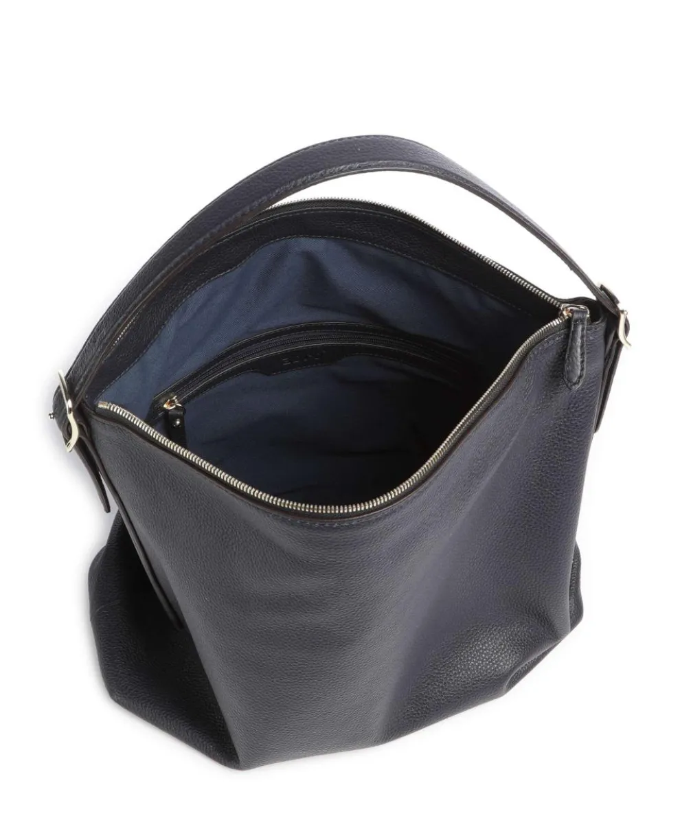 Agave Carina Hobo bag grained leather navy
