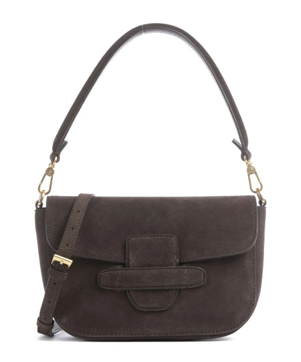 Suede Camilla Shoulder bag brushed leather dark brown
