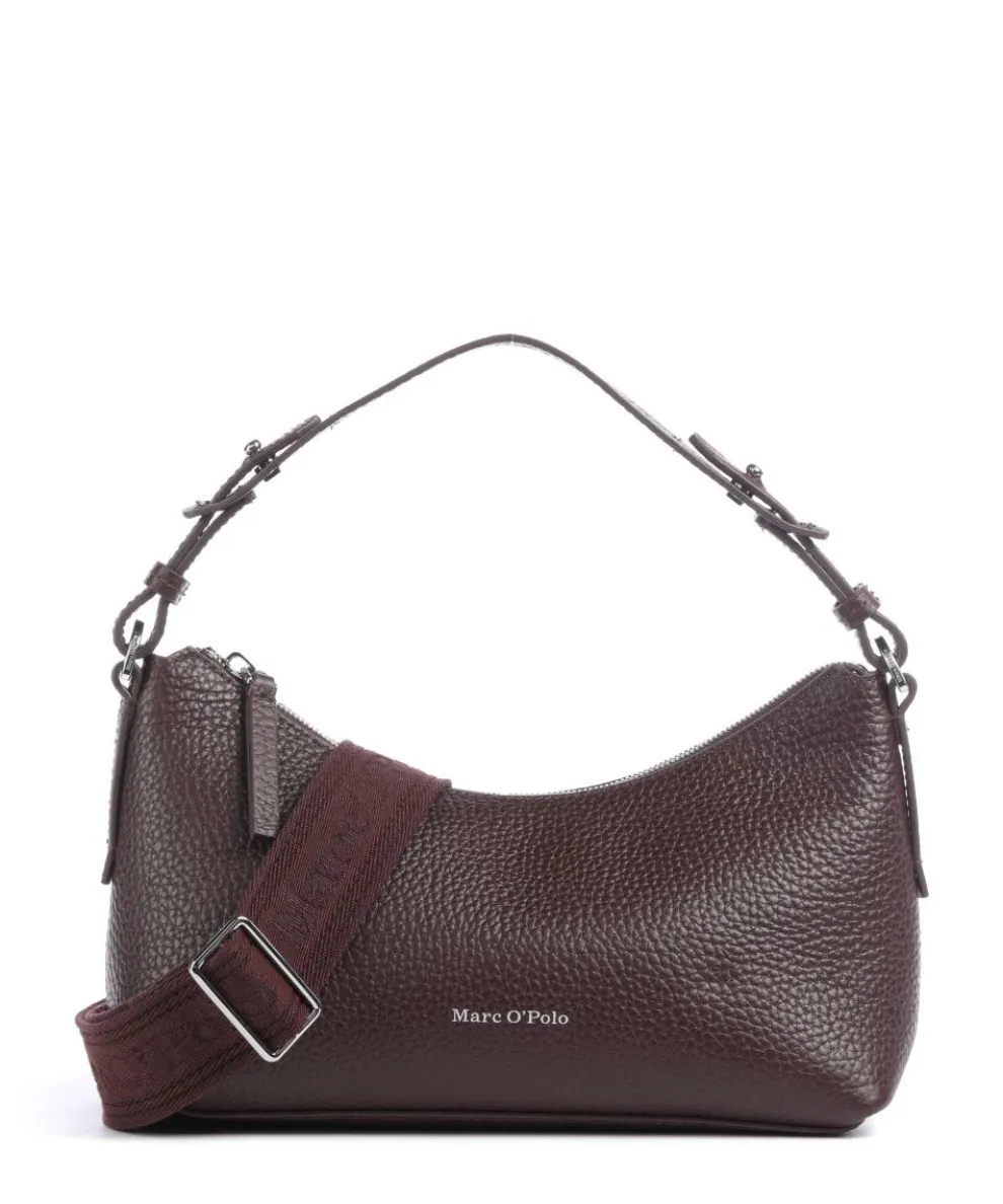 Binna M Shoulder bag grained cow leather aubergine