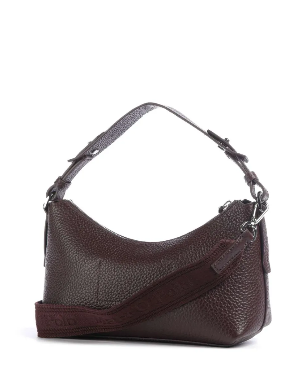 Binna M Shoulder bag grained cow leather aubergine