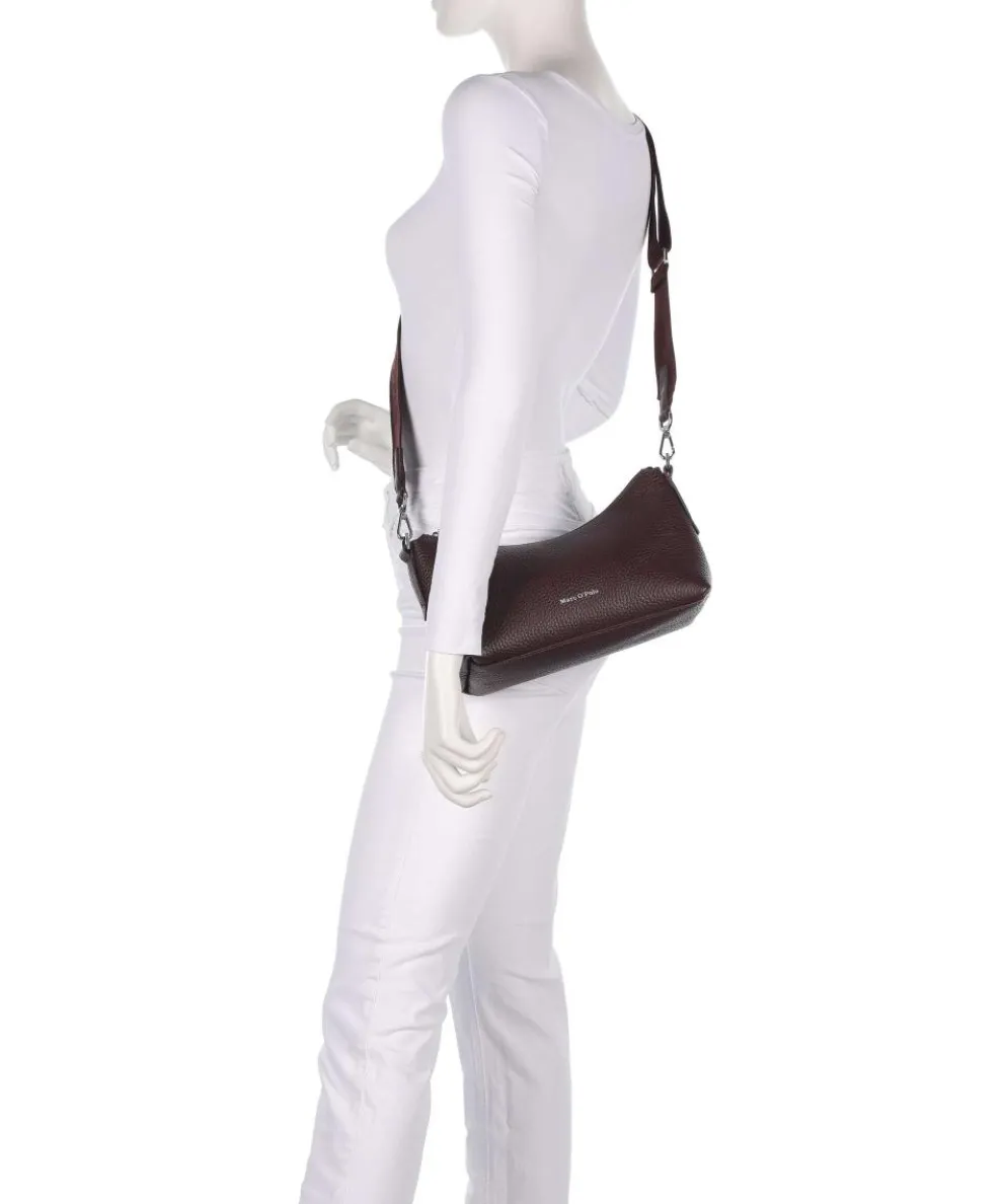 Binna M Shoulder bag grained cow leather aubergine