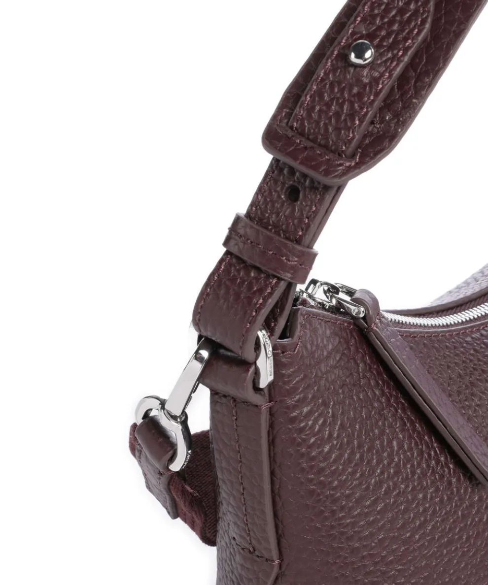 Binna M Shoulder bag grained cow leather aubergine