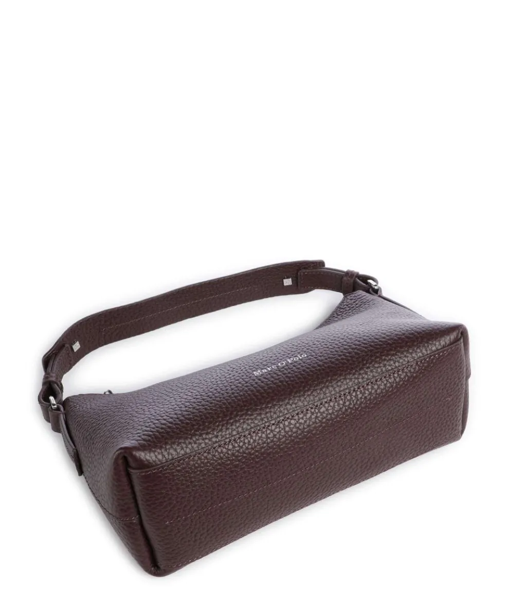 Binna M Shoulder bag grained cow leather aubergine