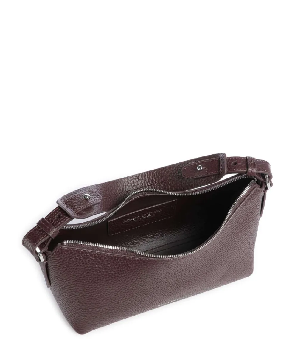 Binna M Shoulder bag grained cow leather aubergine