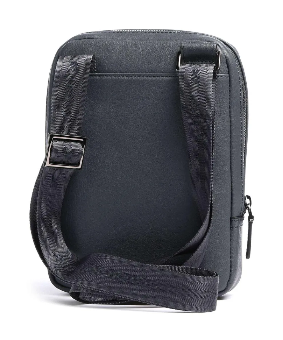 Black Square Crossbody bag grained cow leather blue-grey