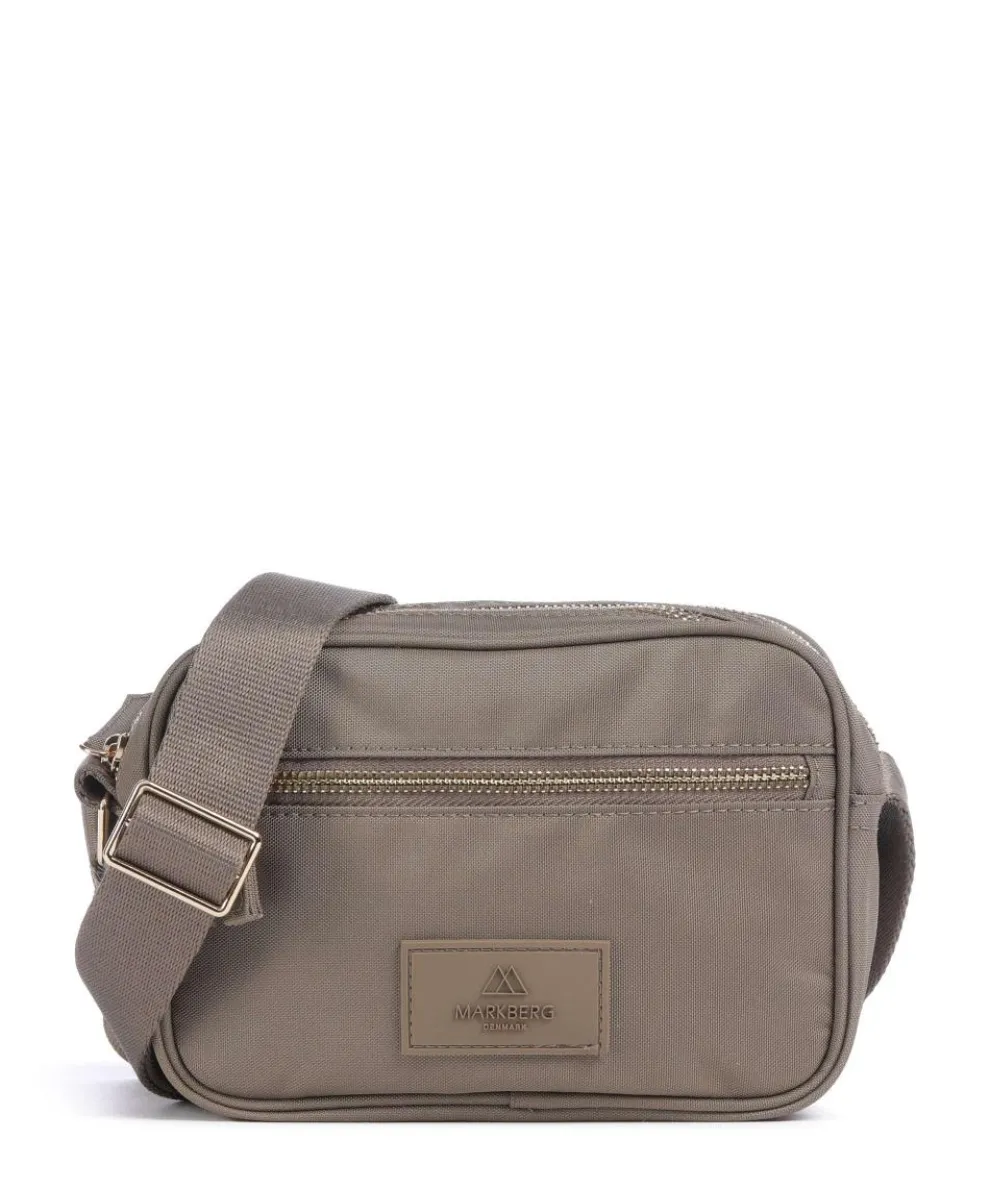 Block Crossbody bag recycled polyester taupe