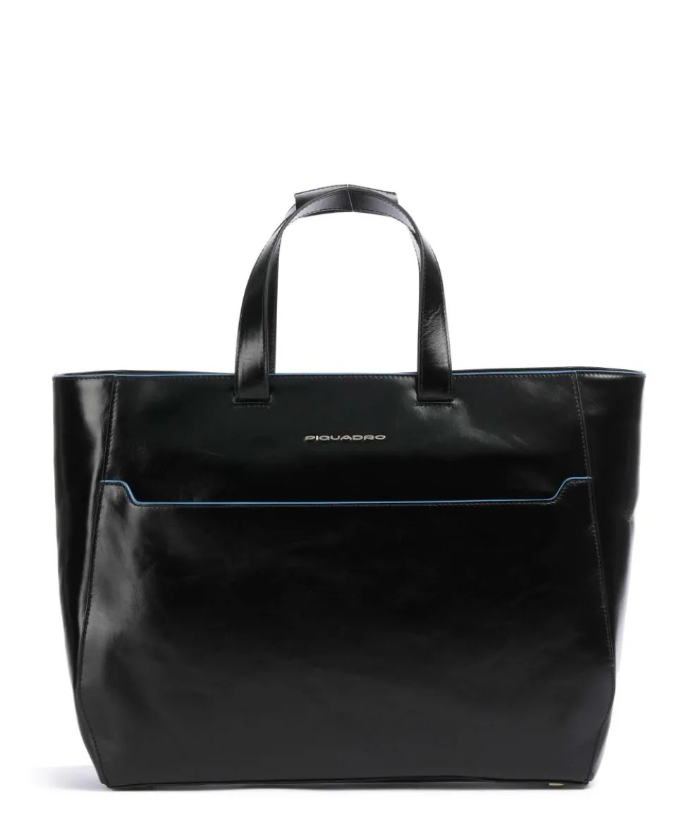 Blue Square Briefcase 14″ fine grain cow leather black