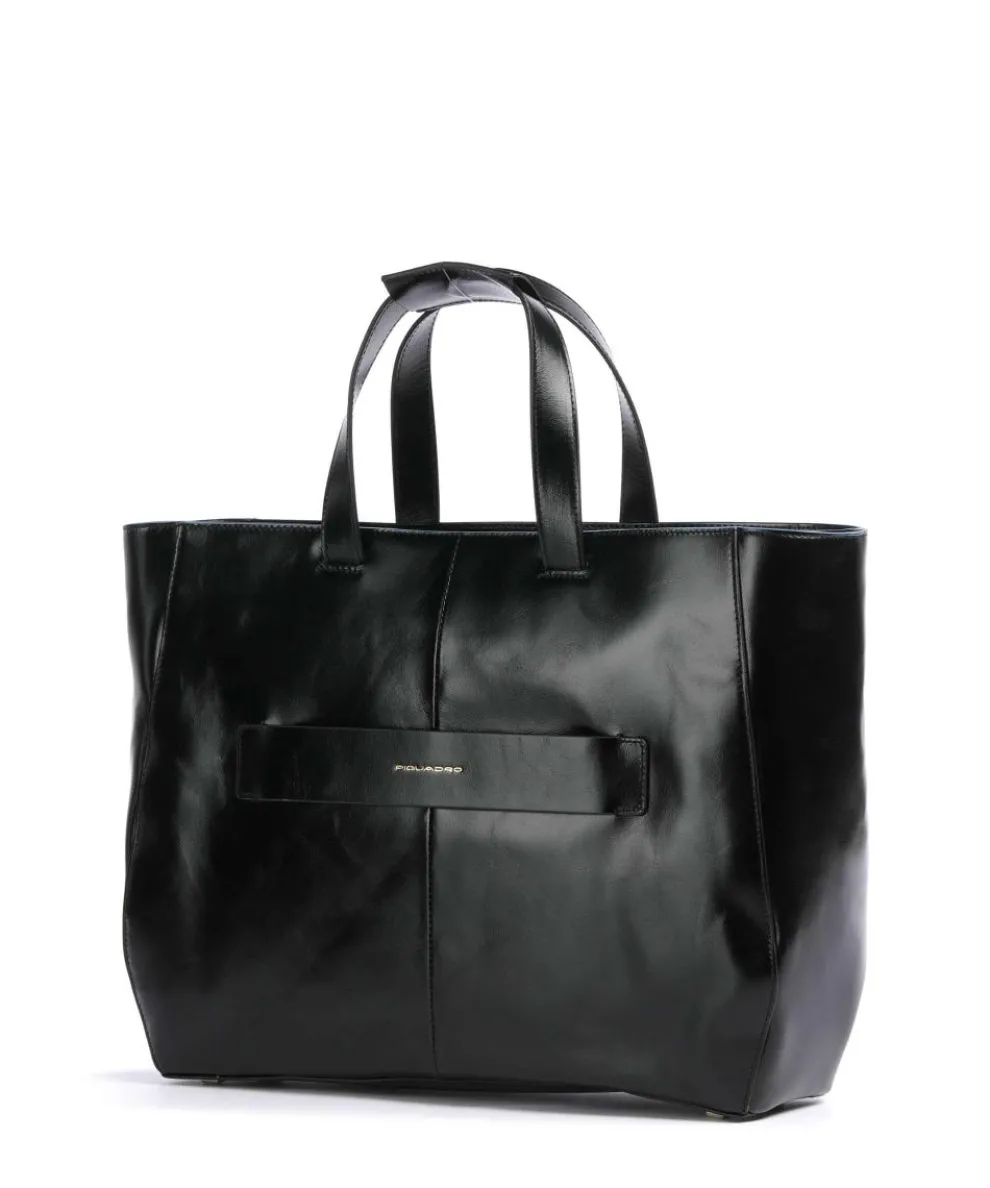 Blue Square Briefcase 14″ fine grain cow leather black