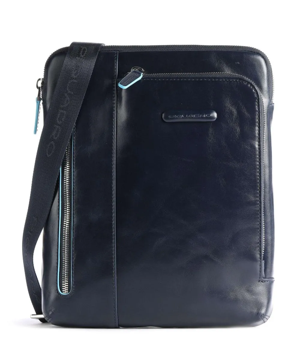 Blue Square Crossbody bag leather blue
