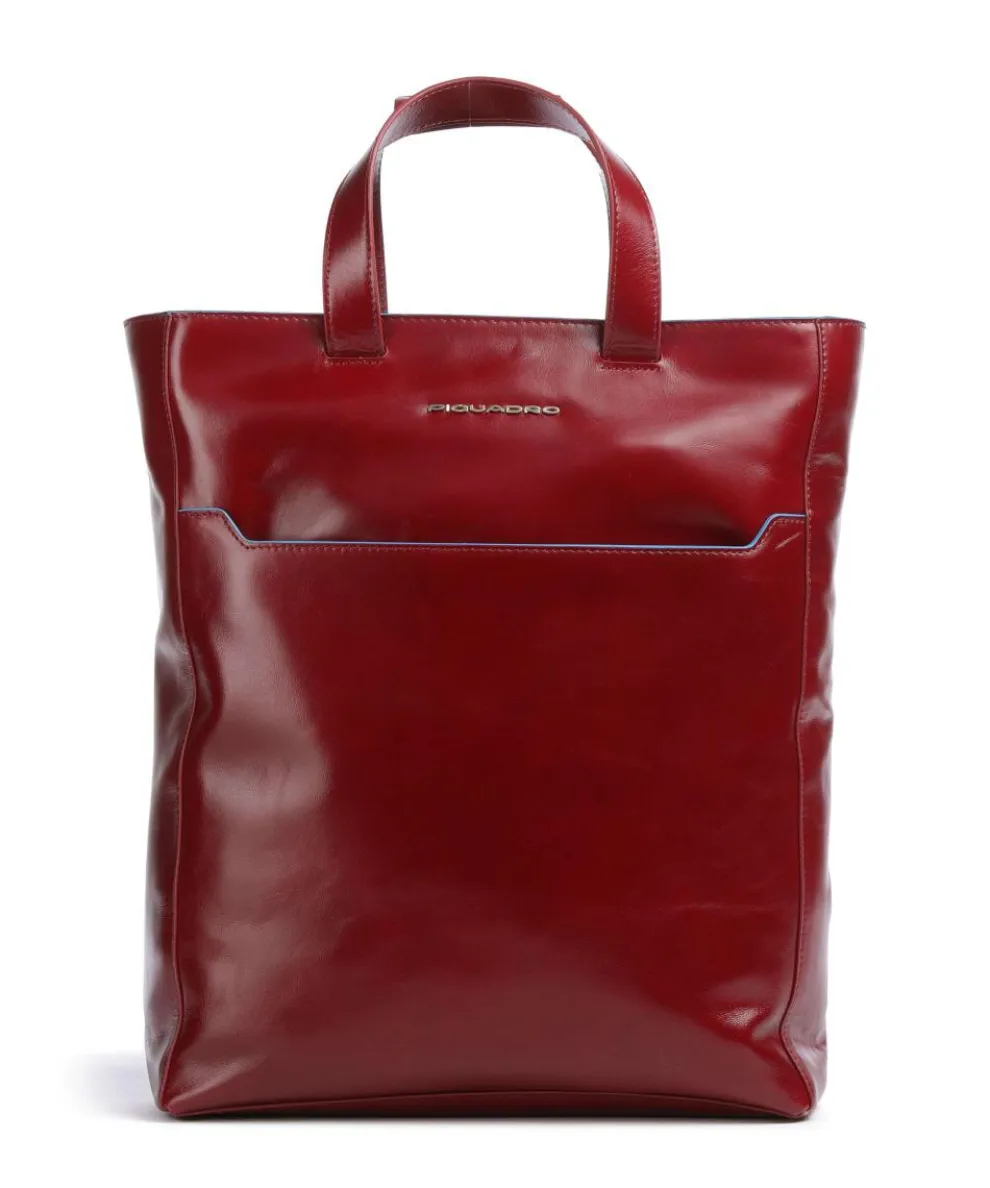 Blue Square Hobo bag 13″ fine grain cow leather red
