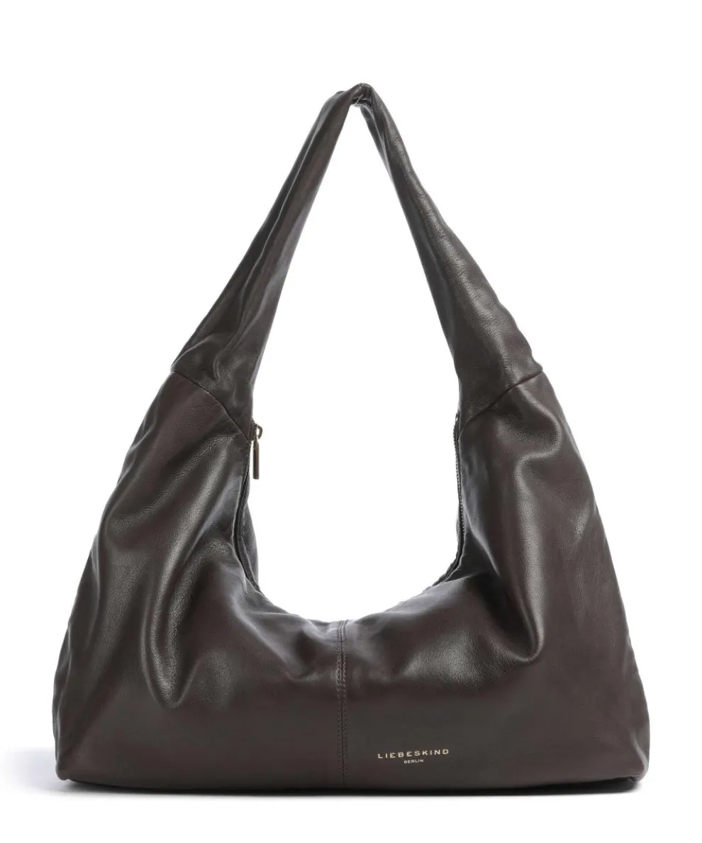 Bo Sheep Natural L Hobo bag sheepskin leather dark brown
