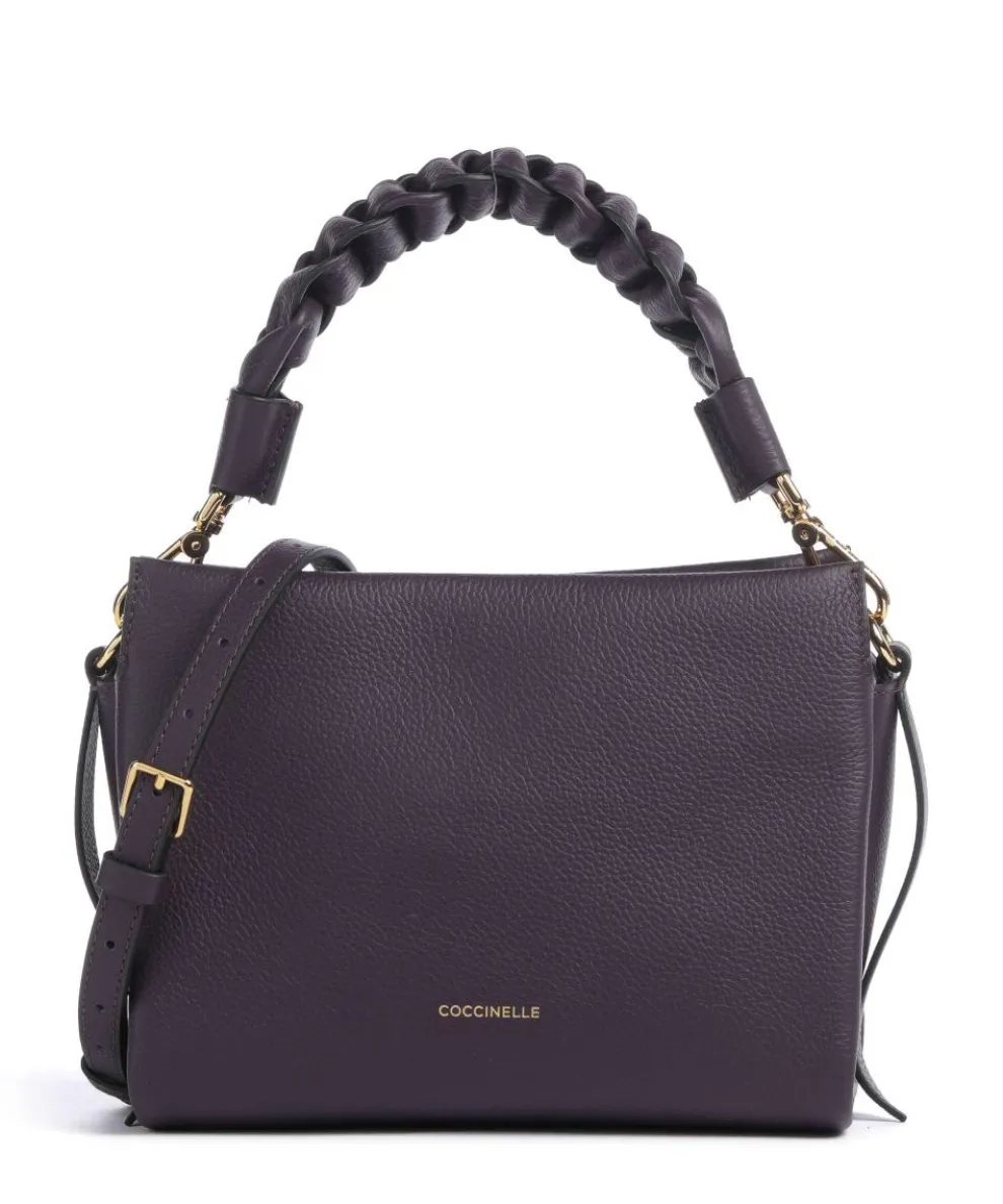 Boheme Grana Double Handbag grained leather plum