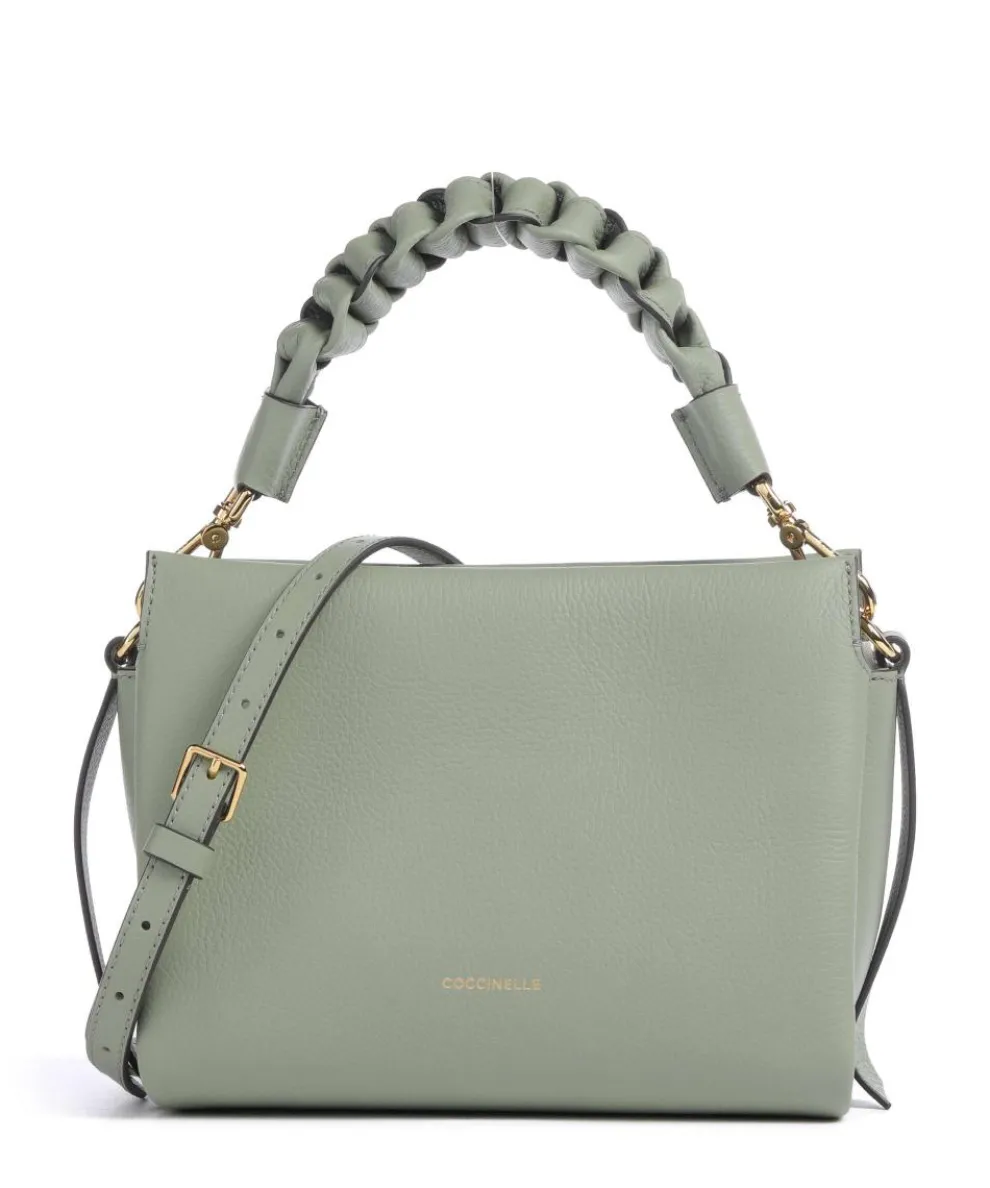 Boheme Grana Double Handbag grained leather greygreen